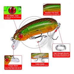 Wobbler 62mm con ojos 3D - Señuelo flotante para agua salada