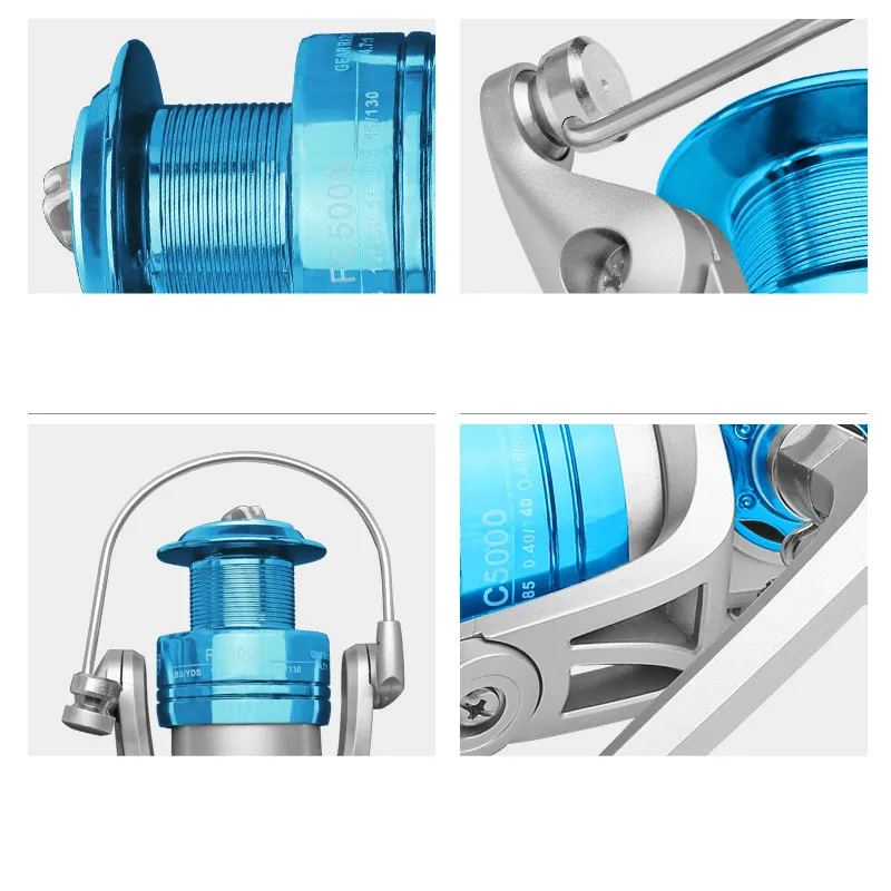 Carrete De Pesca giratorio 10BB, alimentador De carpa De agua salada, rueda Distan De Metal, buque De arrastre, 1000, 2000, 3000, 4000, 5000s - imagen 3