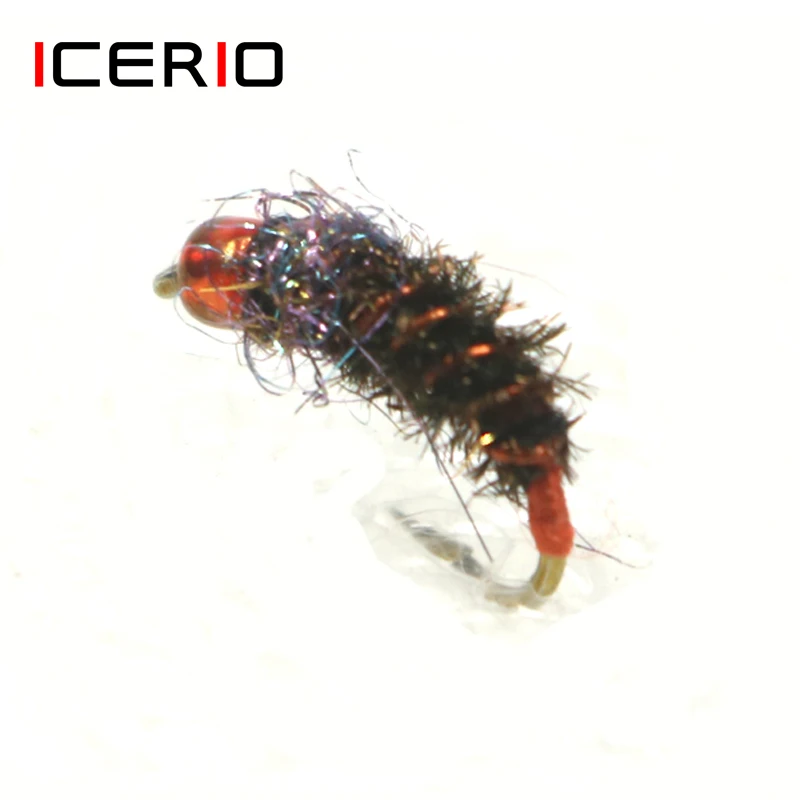 ICERIO-anzuelo de pesca con mosca, 8 unidades, Midge, ninfas, trucha, señuelos de mosca #14