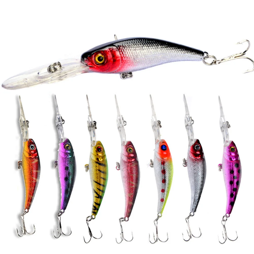 Señuelo de Pesca de pececillos láser, cebo duro Artificial de 10cm y 7,5g, Crankbait, ojos 3D, cebos de plástico Wobbler, aparejos de Pesca, 1 unidad