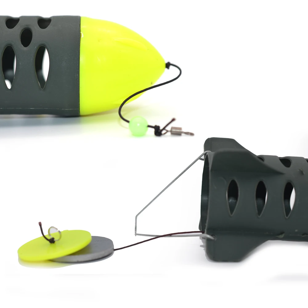 MNFT 1 Uds alimentador de pesca jaula de cebo grueso cohete de plástico cebo para peces señuelo alimentador plomo plomo aparejos de pesca de carpa - imagen 5