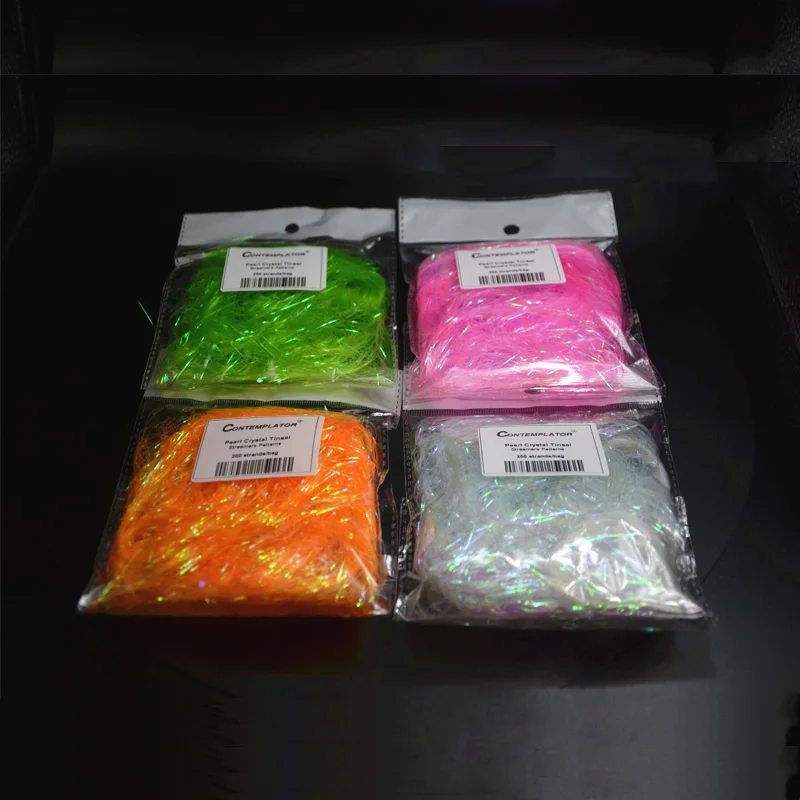 7 colores atado de moscas prisma oropel fibra Ninfa medios materiales sintéticos brillo filamento realista para atar moscas señuelos - imagen 3