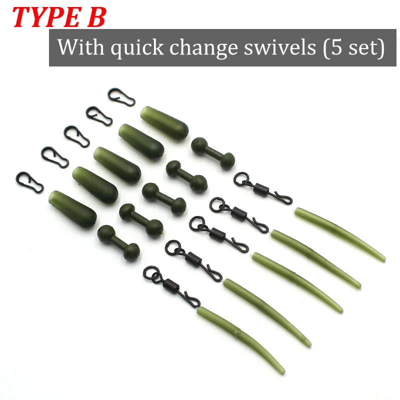 Accesorios de pesca de carpa, 25 piezas, mangas antienredos, tubo de alineación de línea para aparejo de carpa, Kit de aparejo para correr - imagen 4