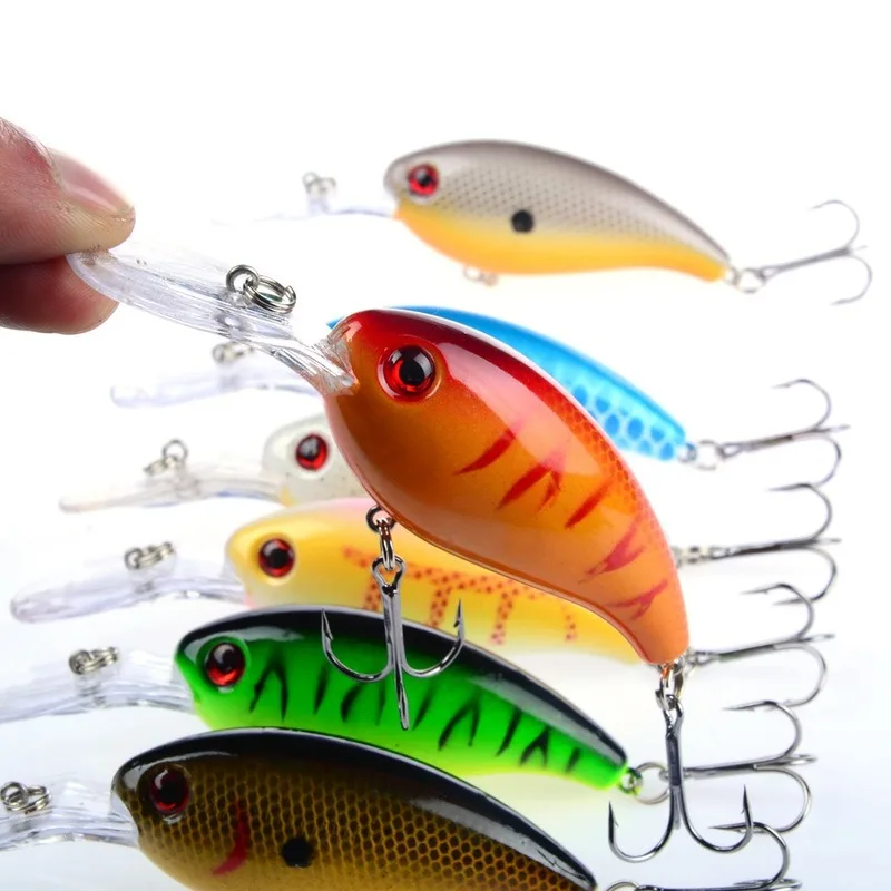 Señuelo de pesca con manivela de 1 piezas, cebos duros artificiales de 10cm/15g, Crankbait, Jerkbait, Wobbler, aparejos de pesca con buenos anzuelos triples - imagen 5