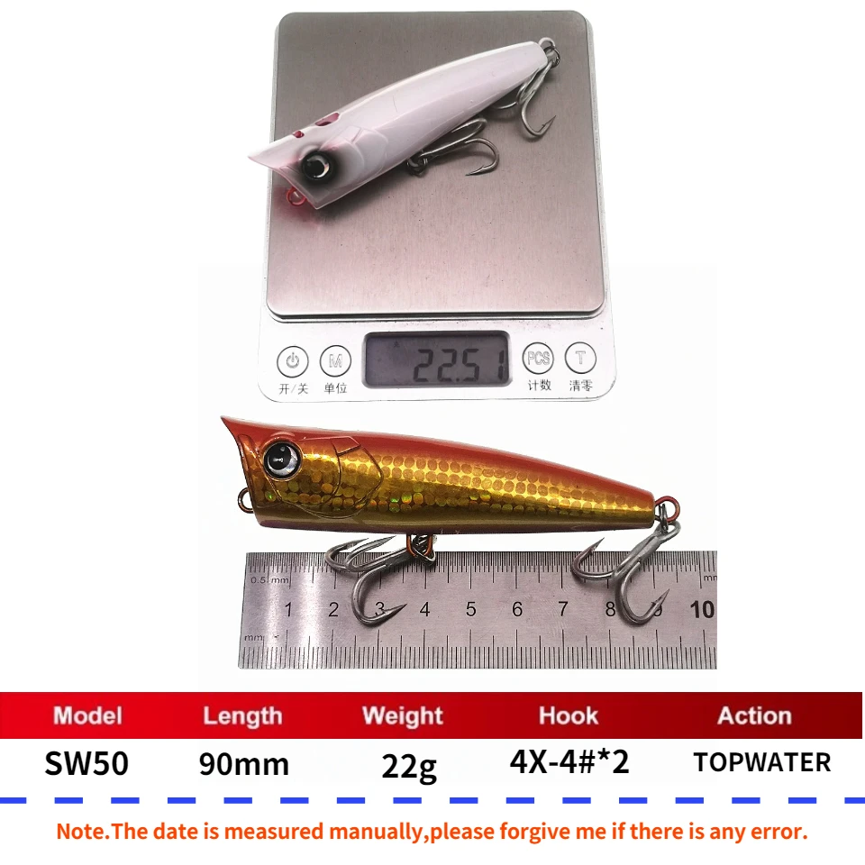 SWOLFY-señuelo de Pesca de Mar, anzuelos afilados, anzuelos grandes, Wobblers 22g 90mm, aparejos de lubina flotante superior, cebo duro, piscardo de fundición larga - imagen 3