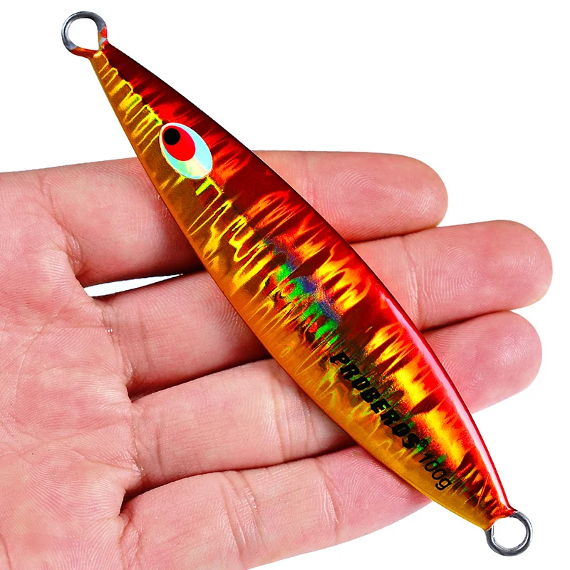 Señuelo de pesca de Metal PRO BEROS, 6 colores, anzuelo duro para mar profundo, aparejos de pesca, lote de 6 unidades, 40g-60g-80g-100g - imagen 4
