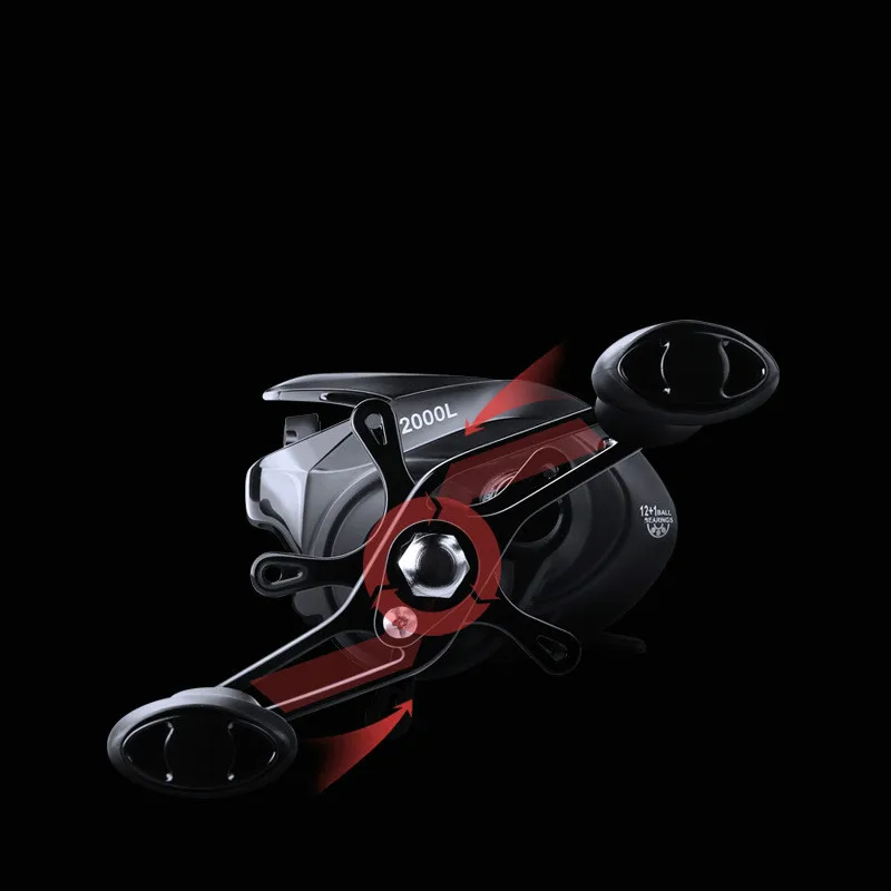 Rueda Universal para Baitcasting, carrete antihilo de pesca con engranaje de freno magnético cero, 12 + 1, rodamiento izquierdo/derecho - imagen 5