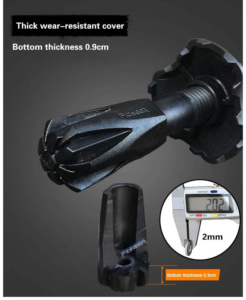 Bastón corto de fibra de carbono para senderismo al aire libre, muleta ajustable con bloqueo interior de 3 secciones, Mango en T, 49-100cm - imagen 2