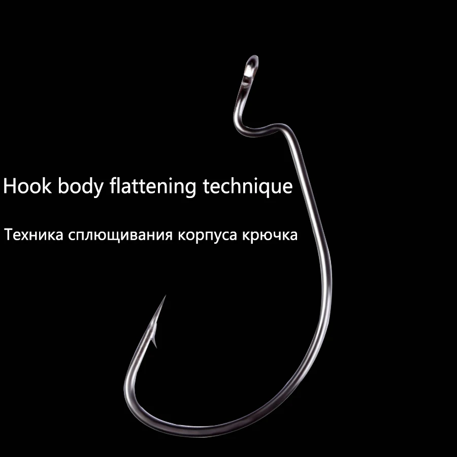 Anzuelos de gusano suave para pesca de carpa, anzuelos anchos de acero de alto carbono, superbloqueo, 50 unids/set - imagen 4