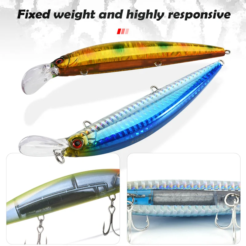 ALLBLUE Jerkbait hundimiento – Señuelo artificial para lubina en agua salada - imagen 3
