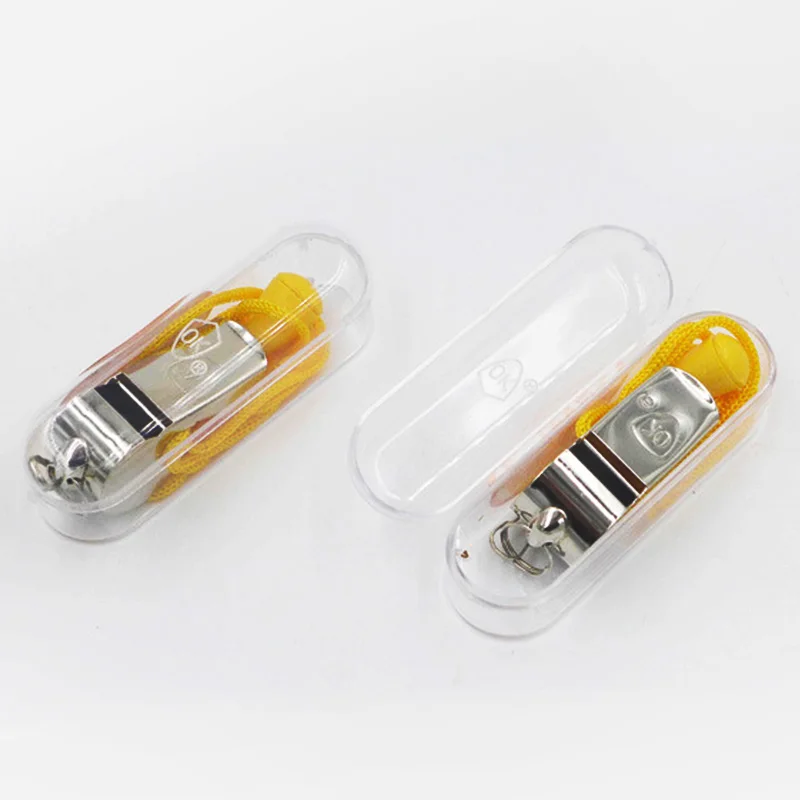 Silbato de Metal de acero inoxidable con cuerda para árbitro, suministro de entrenamiento de porristas, equipo deportivo, Rugby, fútbol, baloncesto, venta al por mayor, 1 unidad - imagen 4