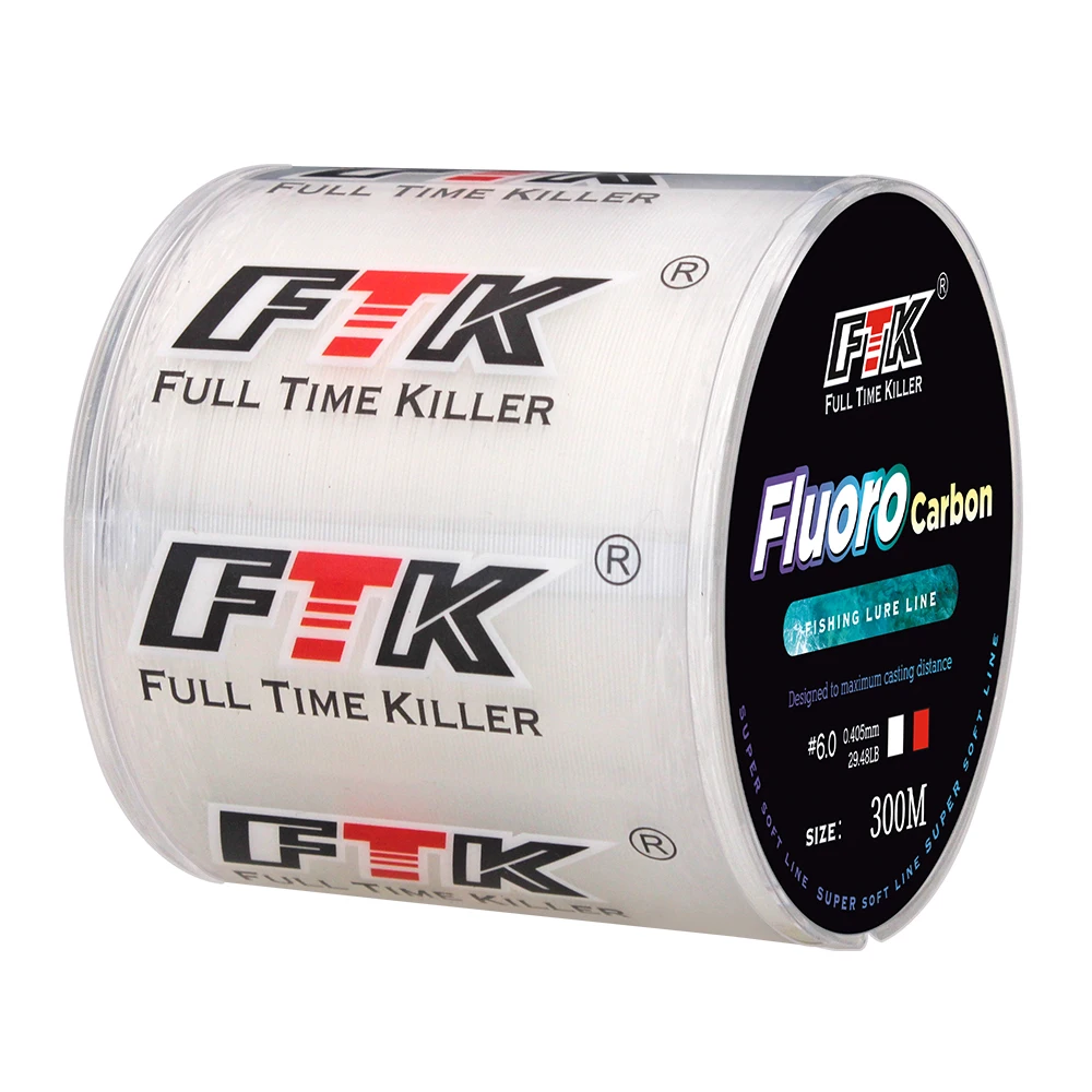 Línea de pesca con revestimiento de fluorocarbono, 300m, 500m, 4,13LB-34,32LB, línea líder de fibra de carbono, señuelo de pesca, línea de hundimiento, Japón