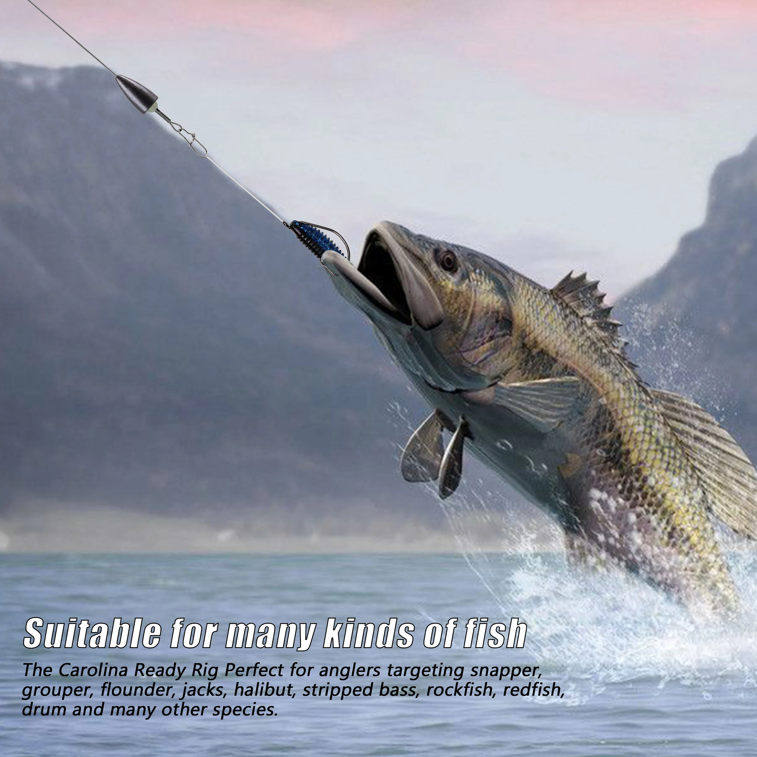 THKFISH Carolina Rig con Leader de Acero Inoxidable para Lubina - imagen 3