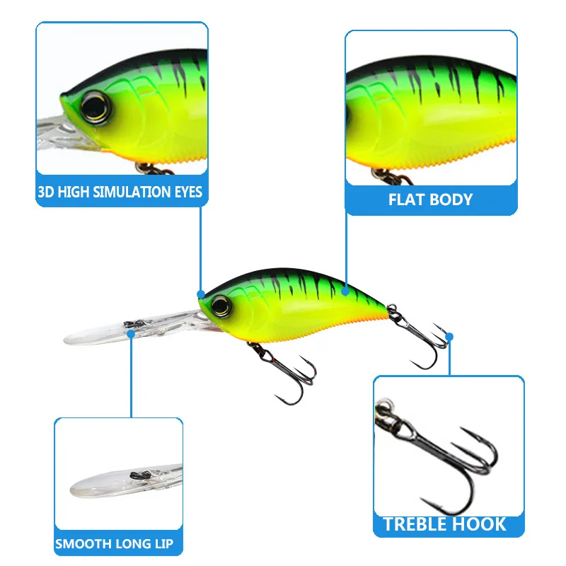 Chinook-señuelo Crankbait poco profundo, 114MM, 21G, cebo duro para buzo, Rattlebait para pesca de lubina, granjas, profundidad media, 0,3-1,5 m, Swimbait - imagen 2