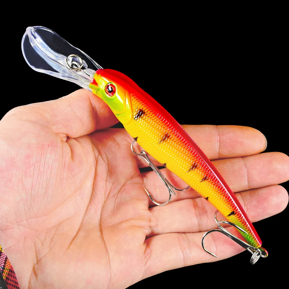 1 Uds. Señuelo de Pesca de pececillo de fundición larga 28g 16,5 cm Jerkbait flotante Wobbler cebo duro Crankbait Pesca aparejos de Pesca para lubina - imagen 4