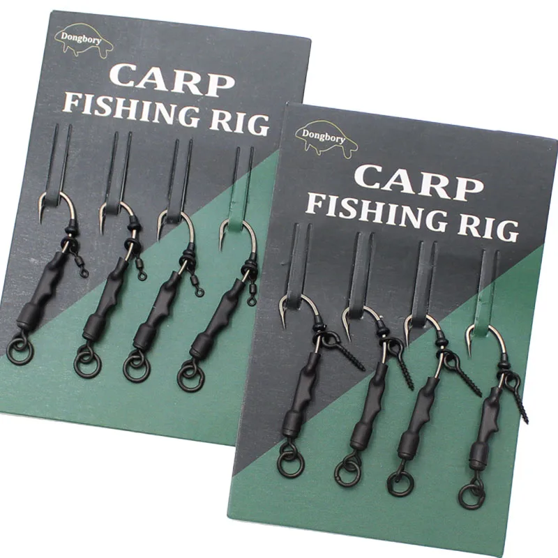 Aparejo Ronnie Rig para carpa con anzuelo recubierto y púas listo para atar