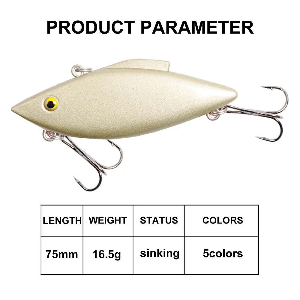 Cebo giratorio de Metal VIB, cebo Artificial de hundimiento, Wobbler para nadar, señuelos duros de plástico Crankbait, cebos giratorios de buceo en el mar de invierno, 1 unidad - imagen 3