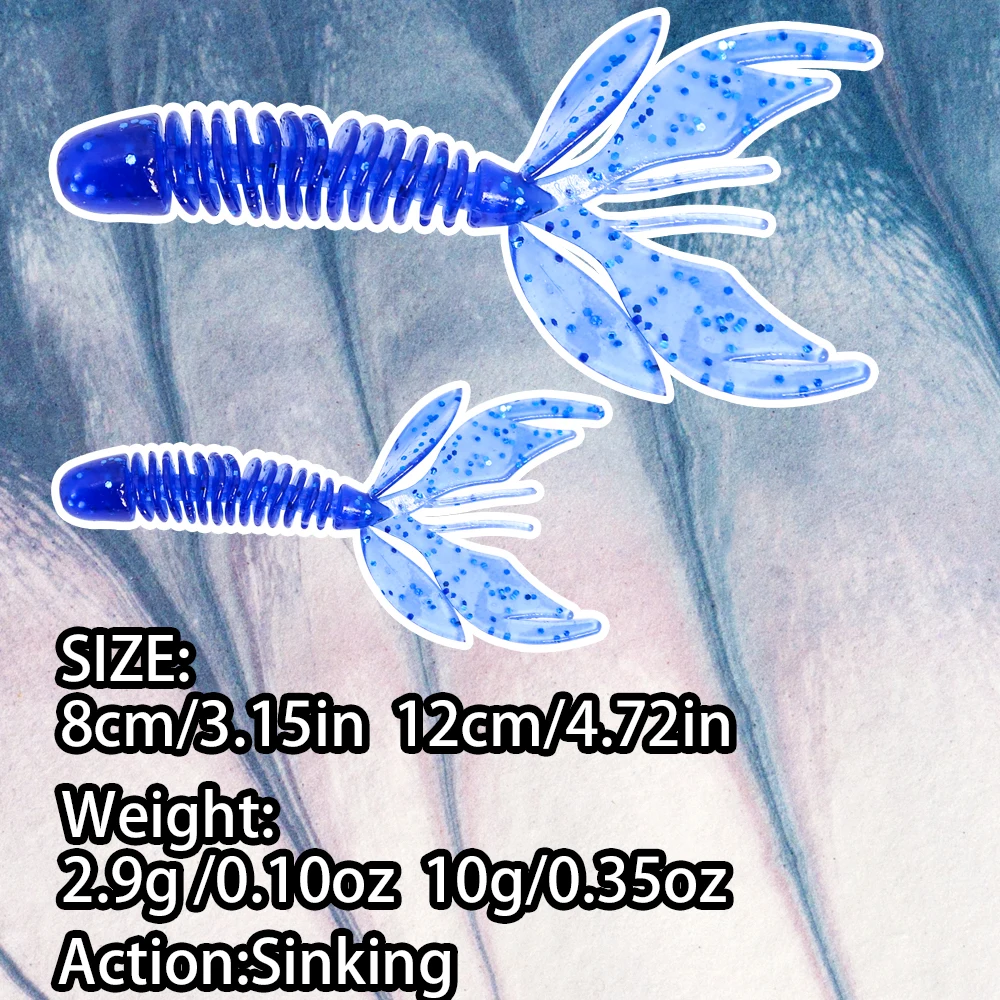 B & U Bass Catch 80mm 120mm pesca señuelo suave Jig Wobblers Swimbait cebos de silicona camarones lubina perca señuelo cebo Artificial - imagen 2