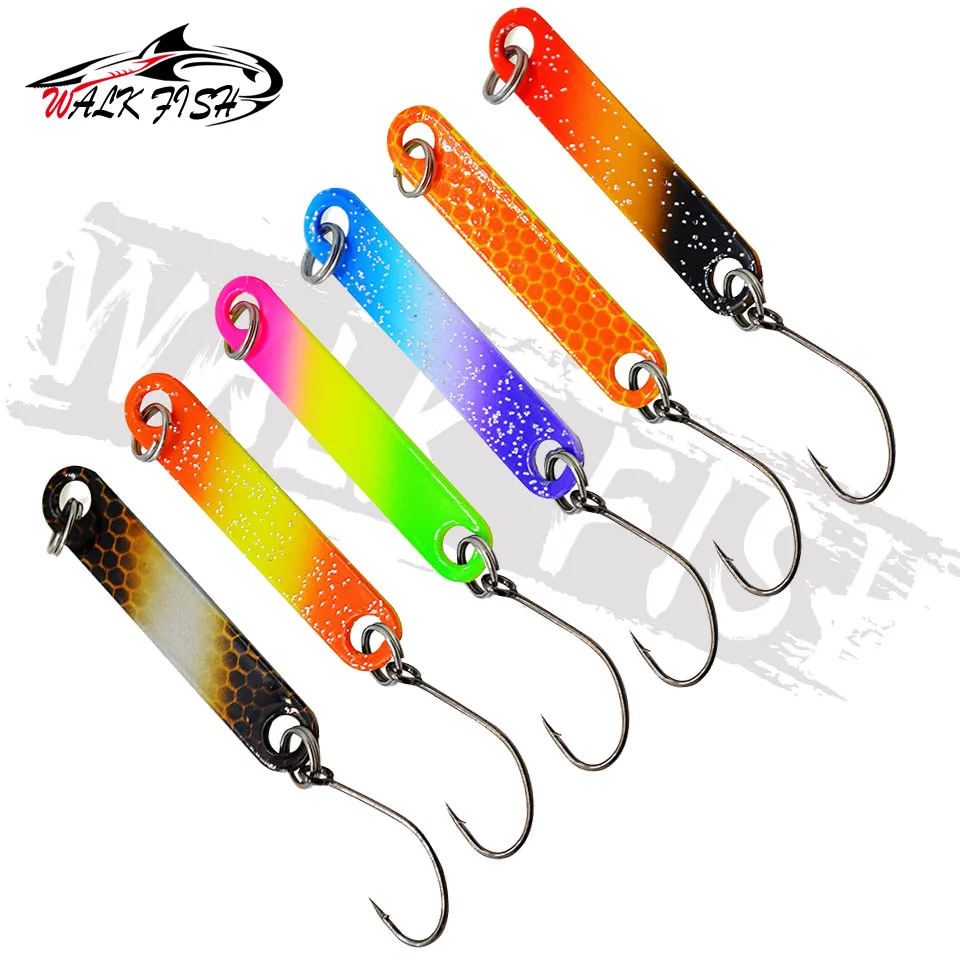 WALK FISH mezcla de colores 2g 2,3g 3g 5g señuelo cuchara de Pesca cebo de natación Isca Artificial señuelo de trucha Pesca Leurre Truite cucharas - imagen 4