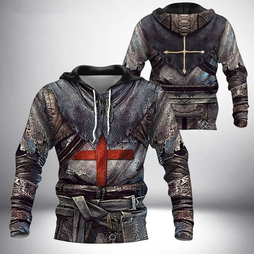 Sudadera 3D Caballero Templario estampado completo Harajuku KJ010 - imagen 5