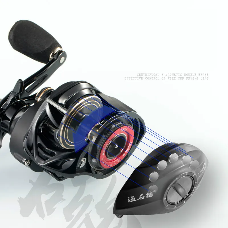 Carrete de pesca de agua dulce y salada, sistema de freno magnético, alta velocidad 6,3: 1, 18BB, 8kg de potencia de arrastre - imagen 3