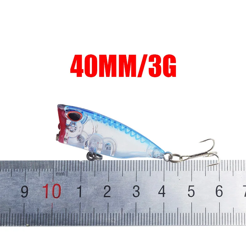 Señuelo de pesca Mini Popper, cebo duro Minnow 40mm 3g Isca Crankbait Wobbler Tackle Topwater Poper, señuelos flotantes de Lucio, 1 ud. - imagen 3