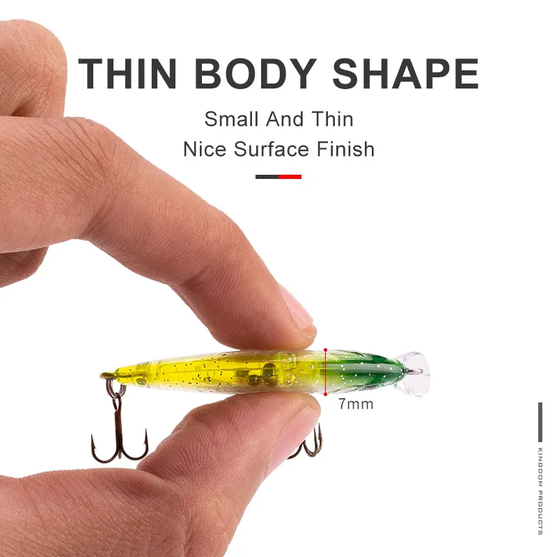 Kingdom-señuelos de pesca con mosca Micro, Wobblers, cebos duros artificiales, vibración que se hunde, pececillo, atracción de ruido, accesorios de pesca - imagen 5