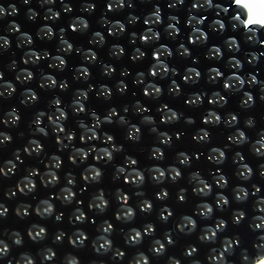 MAGBLUE 100 unids/lote cuentas de pesca tapón espacial negro 3mm-8mm redondo frijoles suaves y duros Señuelos de Pesca cebo anzuelo accesorios de aparejo