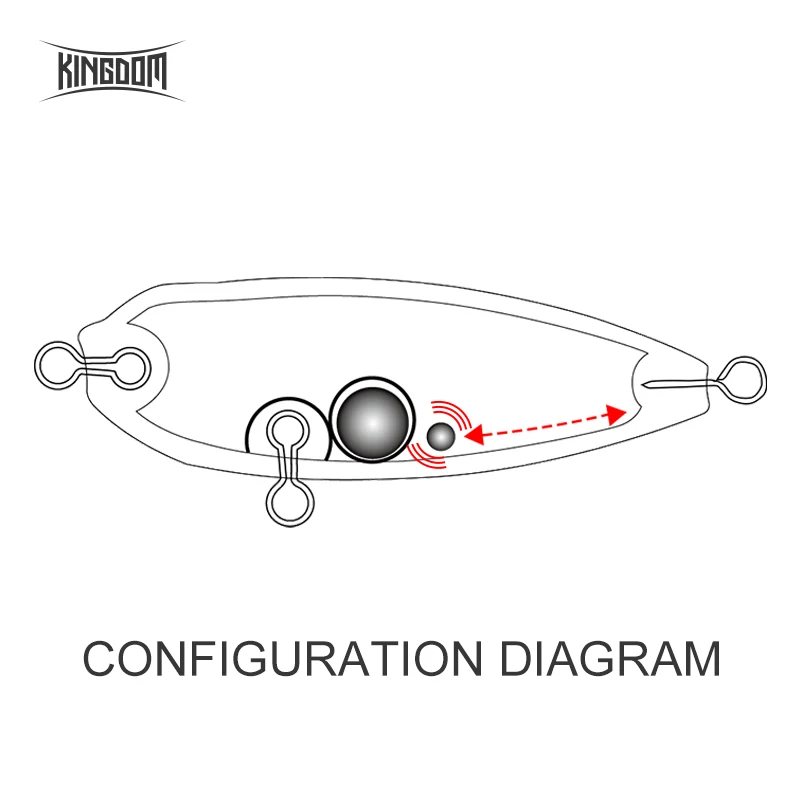 Kingdom-Señuelos de pesca flotantes, hélice Popper, 8,8g, 55mm, Wobblers de curricán, cola giratoria, lápiz de superficie, cebo duro profesional - imagen 4