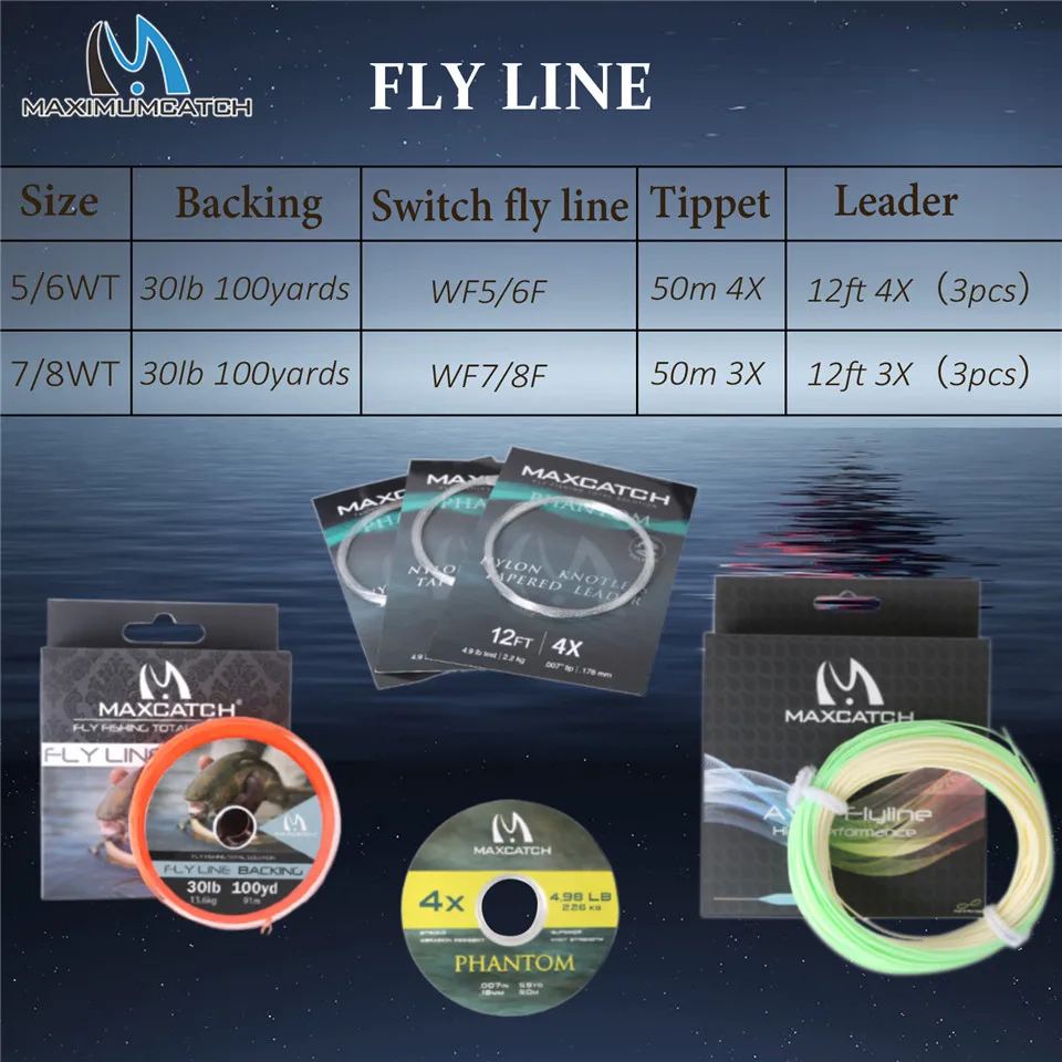 Maximumcatch-caña de pescar con mosca, interruptor de 4-8WT, Kit completo de 10-11 pies, interruptor de acción rápida moderada, caña para mosca con combinación de línea de carrete - imagen 5