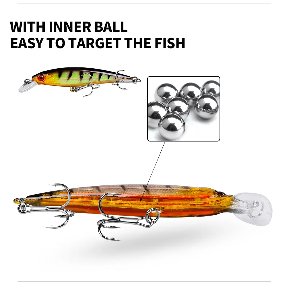 Señuelos de Pesca de pececillo de hundimiento lento, anzuelo triple de 7,3g y 8,2 cm, Wobbler Crankbait Isca, cebos duros artificiales, aparejos de Pesca, 1 ud. - imagen 5