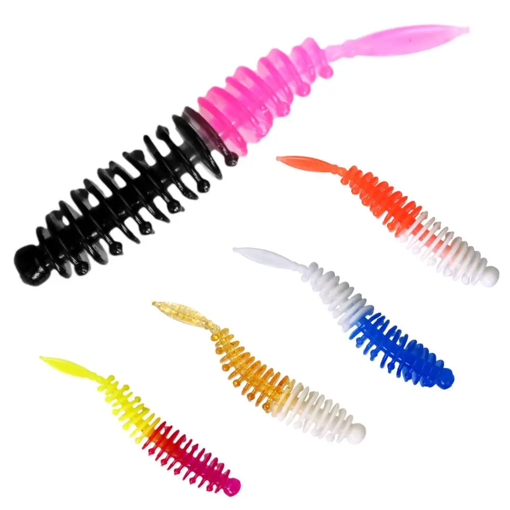 10 Uds. Señuelos de pesca blandos 57mm 1,3g cebos de gusanos blandos de silicona agua dulce agua salada plástico Artificial cebo suave aparejos de pesca - imagen 5
