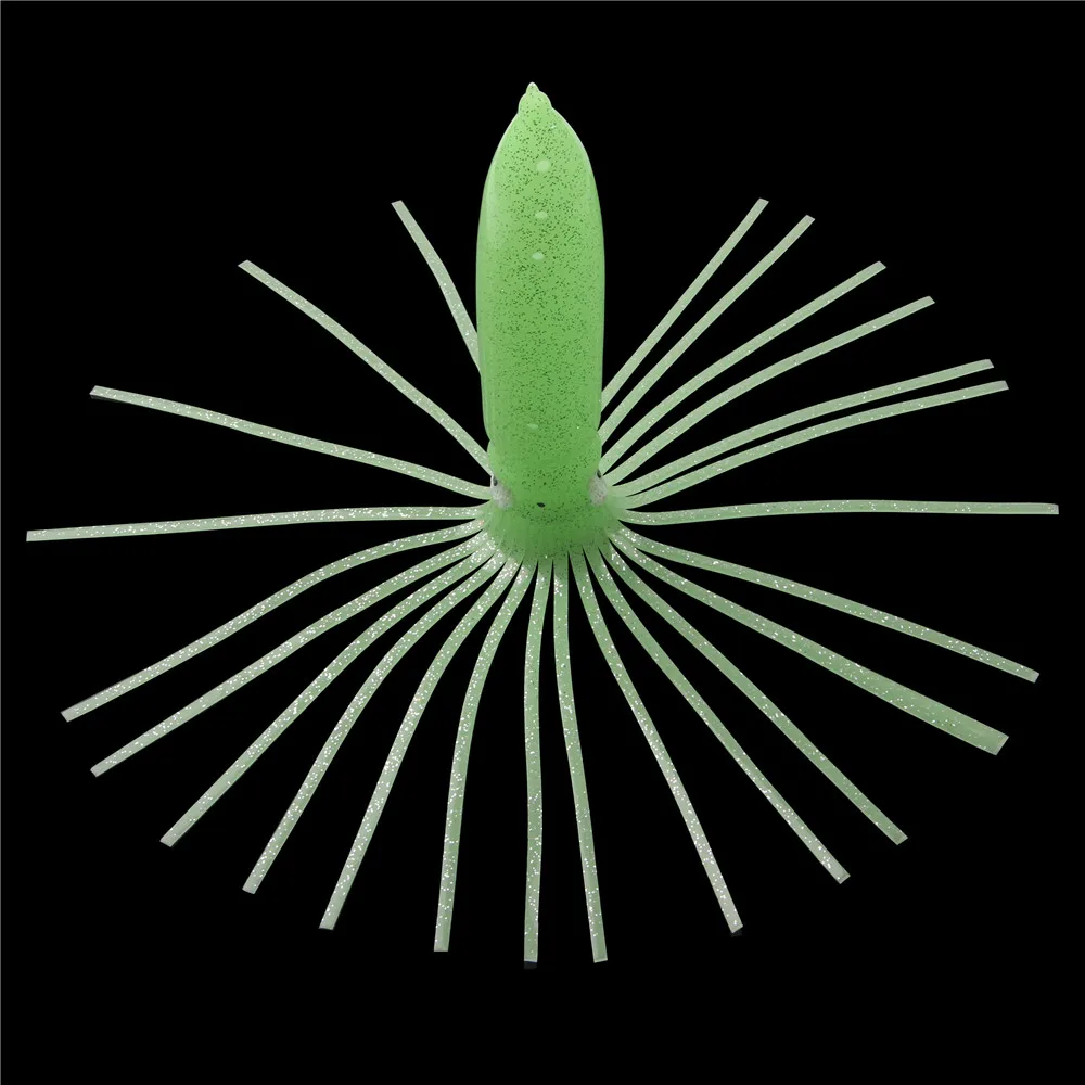 Señuelo de pesca de pulpo, cebo luminoso de calamar, plástico suave, ideal para curricán, agua salada, atún, 30cm, 4 unidades - imagen 5