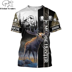 Camiseta de pesca 3D con estampado de alces – Transpirable y unisex