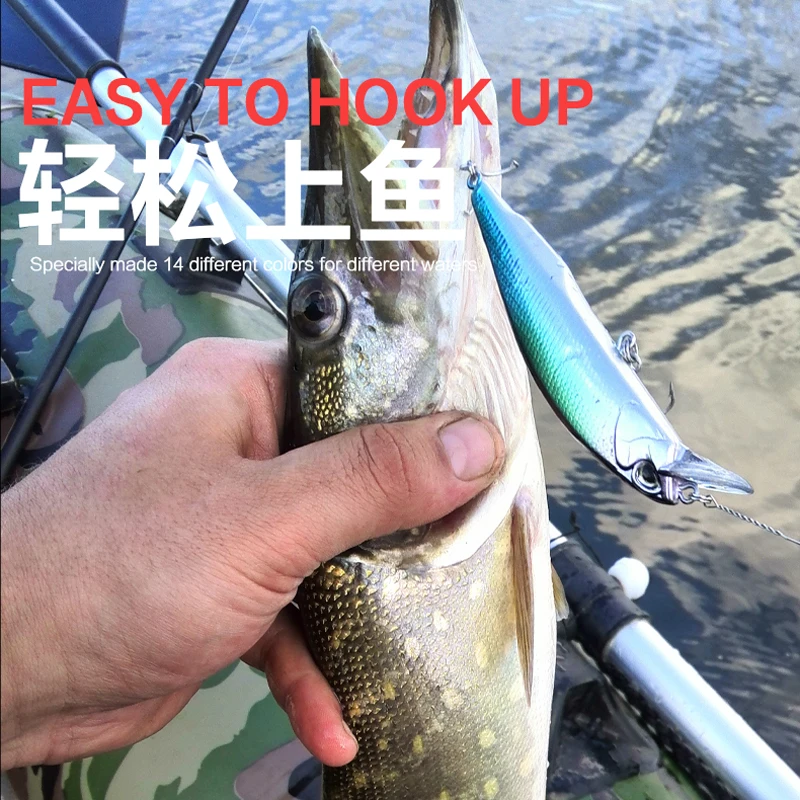 Bearking 1 Uds Minnow señuelo de pesca láser cebo Artificial duro ojos 3D 10cm 14,5g Wobblers de pesca Crankbait Minnows