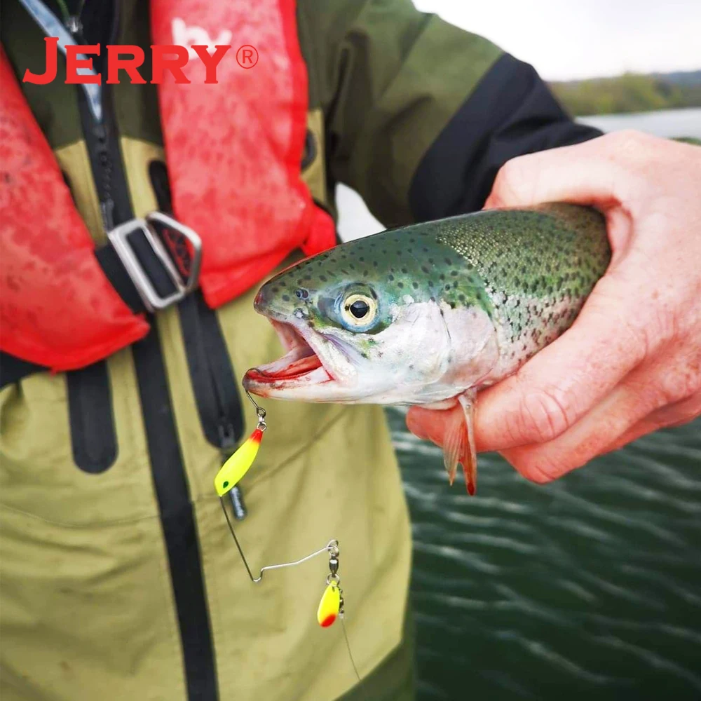 Señuelo giratorio Jerry Oscar Mocro, anzuelo único de Metal, cebo de hoja 5g 7g, Wobbler Artificial, percha, trucha, lubina, anzuelo triple - imagen 3