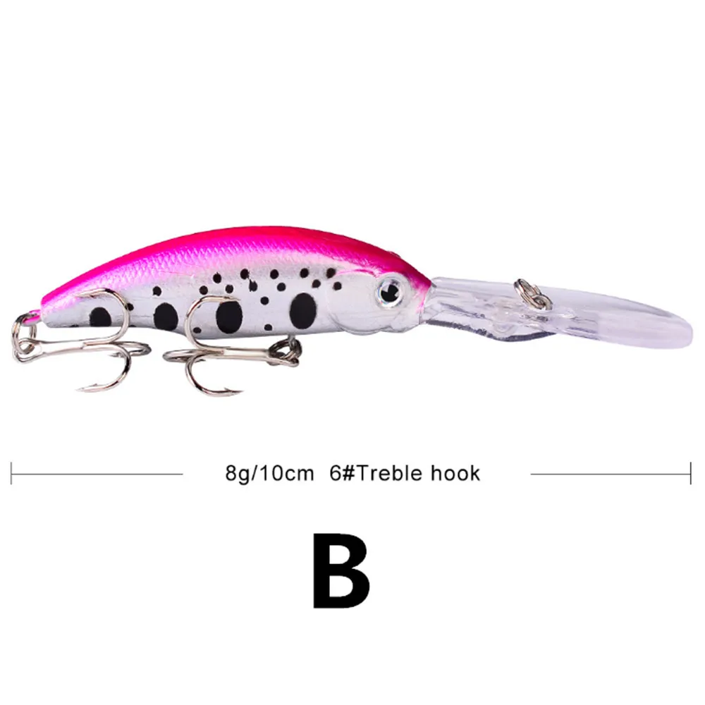 Señuelo de Pesca flotante para pececillos, cebo duro de plástico Wobbler, Crankbait, ojos 3D, carpa, Lucio, aparejos de Pesca, 8g/10cm, 1 ud. - imagen 5