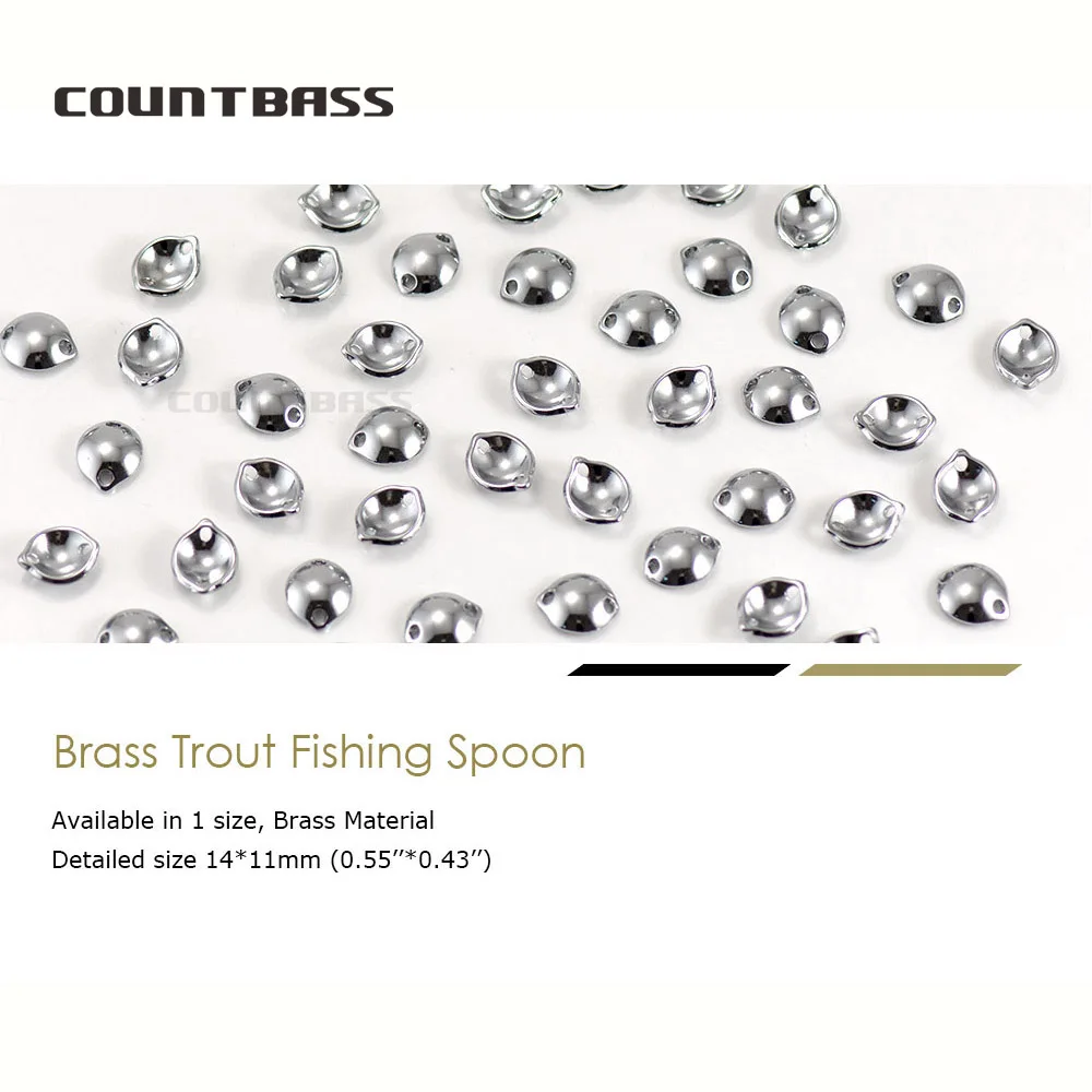 Countbass 50 piezas de latón Micro salmón cuchara de pesca espacios en blanco tamaño 1/16 oz, cebos de señuelo para Lucio - imagen 2