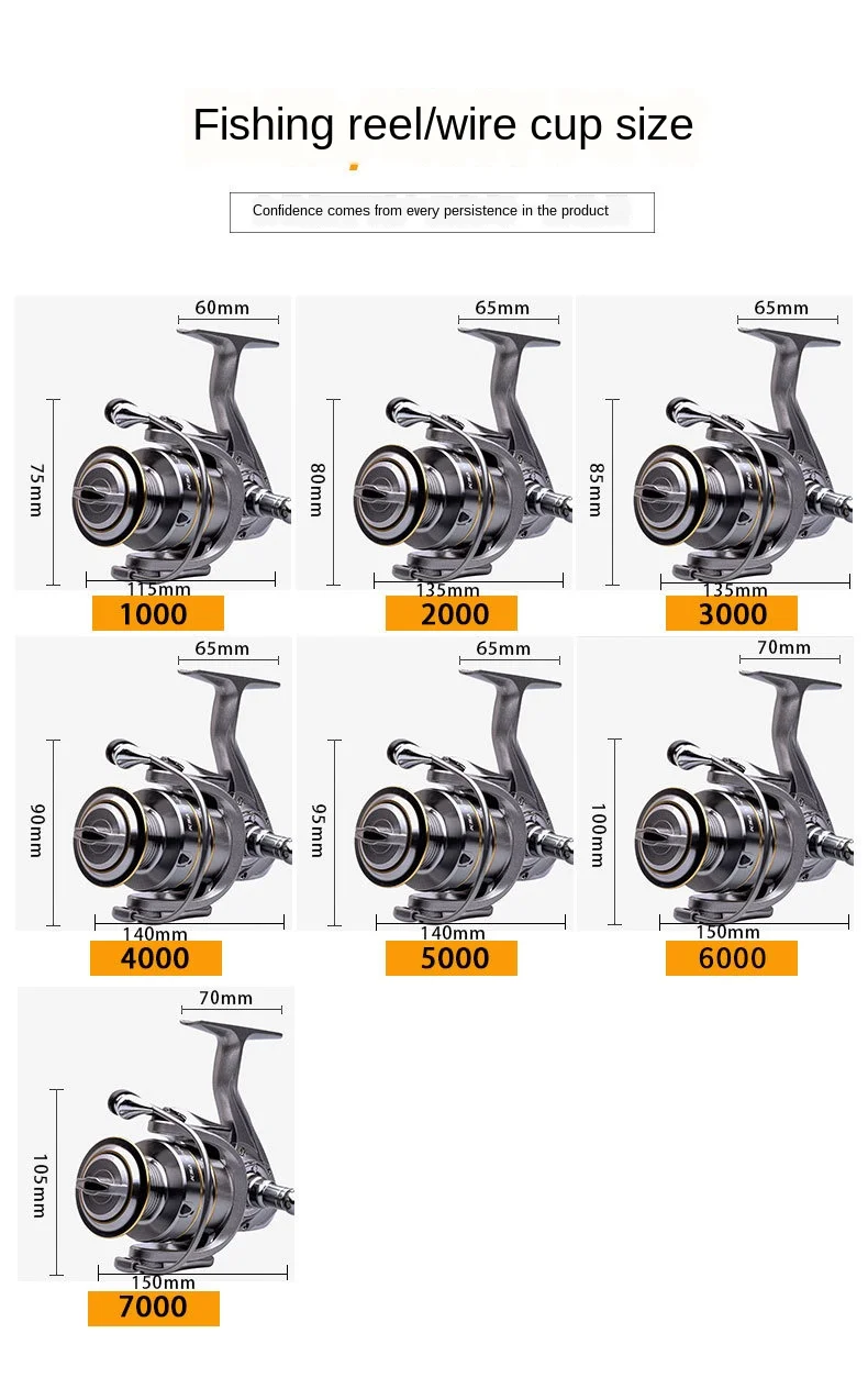 Carrete de pesca giratorio de Metal, accesorio de acero inoxidable, arrastre máximo de 5,5 kg-15kg - imagen 5