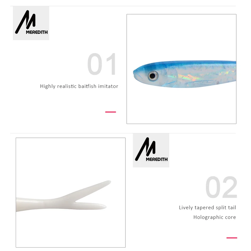 5 Piezas De Señuelos Meredith Excelente Modelos De Venta De 100mm /4.4g Señuelos Suaves Para Pescar De Aguas Saladas Envios Gratis - imagen 4