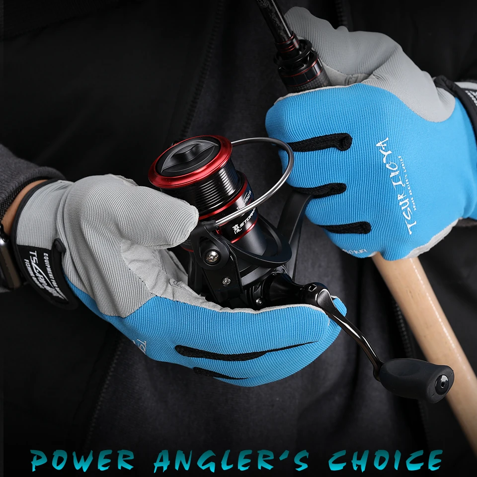 TSURINOYA-guantes de pesca de dedo completo, 3 dedos cortados, para exteriores, senderismo, remo, conducción, canoa, remo, antideslizantes, señuelos deportivos - imagen 4