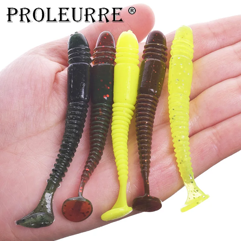 10 unids/lote cebos blandos de gusano de pesca 7,5 cm 3,2g sábalo olor a Camarón silicona con señuelos de sal impacto columpio cola Wobblers Swimbaits - imagen 3