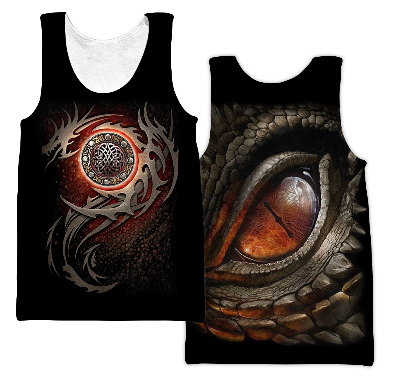 Chaleco con estampado 3D de dragón de tatuaje blanco y negro para hombre, camiseta sin mangas a la moda Harajuku, ropa de calle de verano, camiseta sin mangas Unisex BX002 - imagen 4