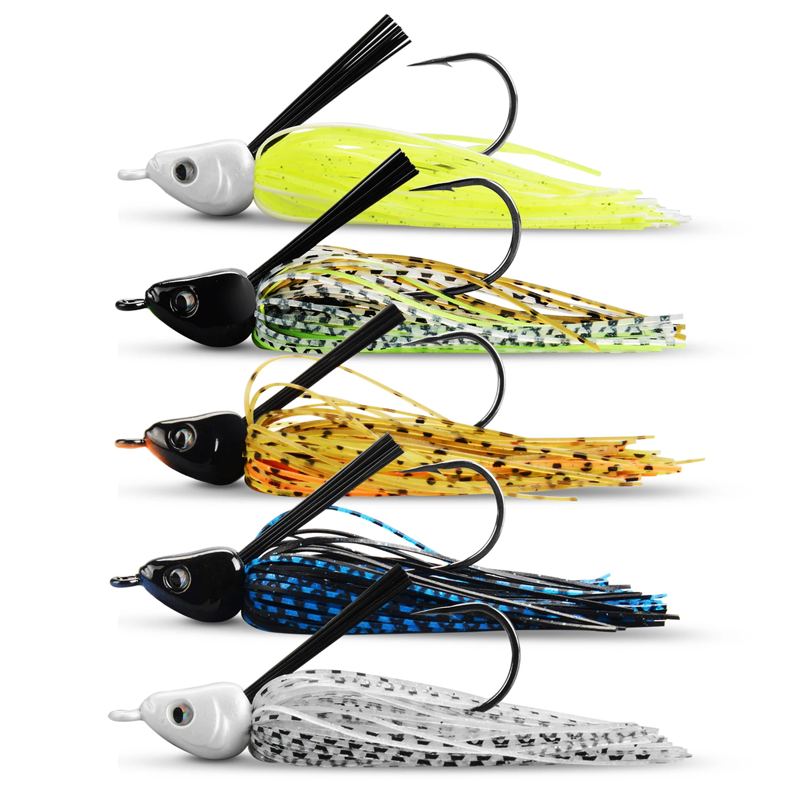 KastKing-Kit de anzuelos de natación, juego de Señuelos de Pesca, faldas de silicona multicolor para agua fangosa y transparente, paquete de 3/5, 14g, 10,6g - imagen 4