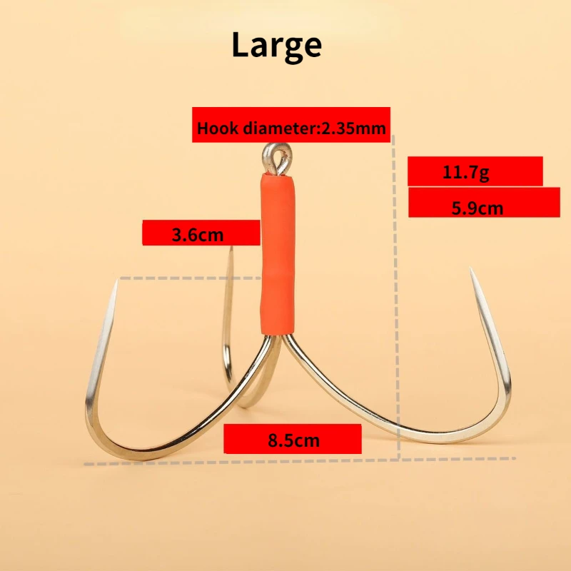 Anzuelos agudos afilados para Pesca, Anzuelos triples para Pesca De Mar, 10 unidades - imagen 5