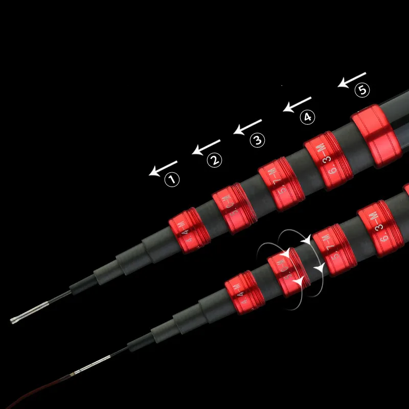 Caña hueca de 5,4 m y 6,1 m, caña de pescar superdura, ultraligera, para carpa, aparejos de Pesca - imagen 5