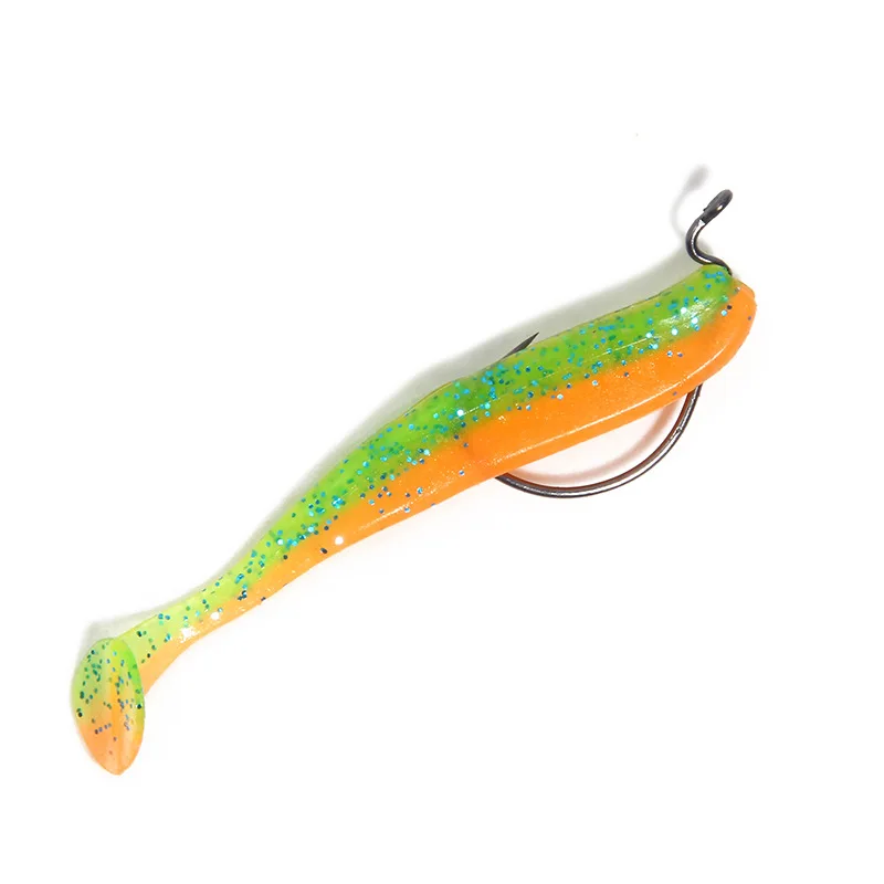 10 Uds. Señuelo de pesca con cebo suave cola T Topwater 1,8g/6,5 cm silicona 12 colores señuelo Artificial suave perca aparejos de pesca de lubina - imagen 4