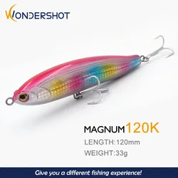 Wondershot-señuelo de pesca duro D07, 1 unidad, 12cm, 33g, Wobblers de pesca de carpa
