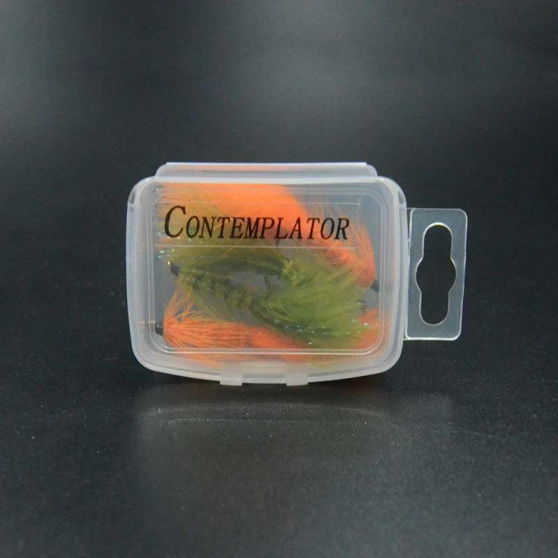 Señuelos artificiales húmedos, 2 colores surtidos, naranja/Oliva, 4 piezas, 10-12 #, serpentinas, sanguijas/salamandras, agua salada - imagen 5