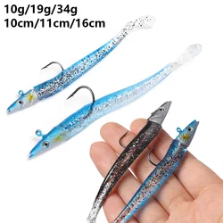 19/10/34g de Anguila de atraer Wobbler cebo Artificial de mar bajo pike Rockfish mero carpa plomo de pesca de la cabeza de la plantilla de abordar